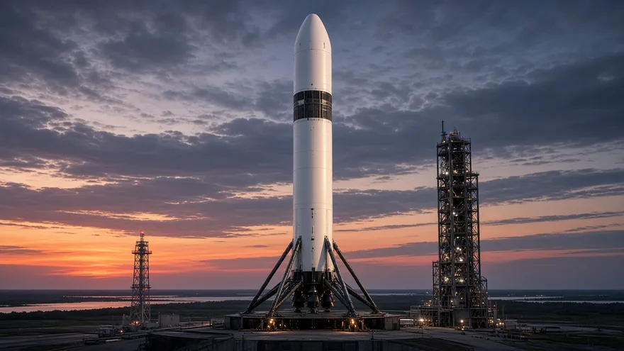 AI illustration: Falcon 9 Block 5 first flight 6–8 months after Oct 2016 (by mid-2017)