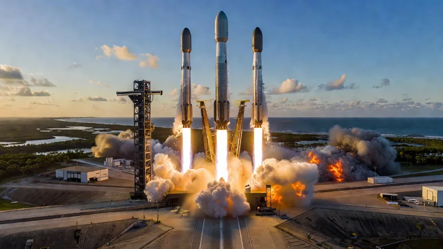 AI illustration: Falcon Heavy launches by end of 2016 (Code 2016)