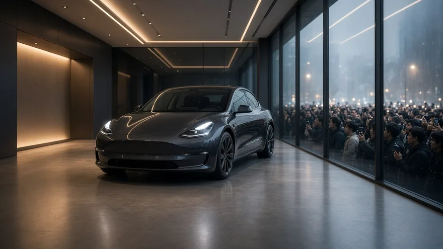 AI illustration: Gen 3 Tesla (~$35k) market release around late 2016