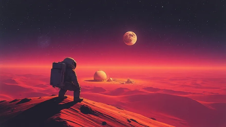 AI illustration: Humans on Mars by 2026