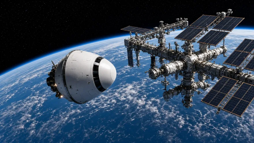 AI illustration: SpaceX flying NASA astronauts to the ISS in about two years (by 2017)