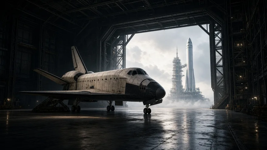 AI illustration: SpaceX's rocket services the ISS with astronauts and cargo starting in 2011