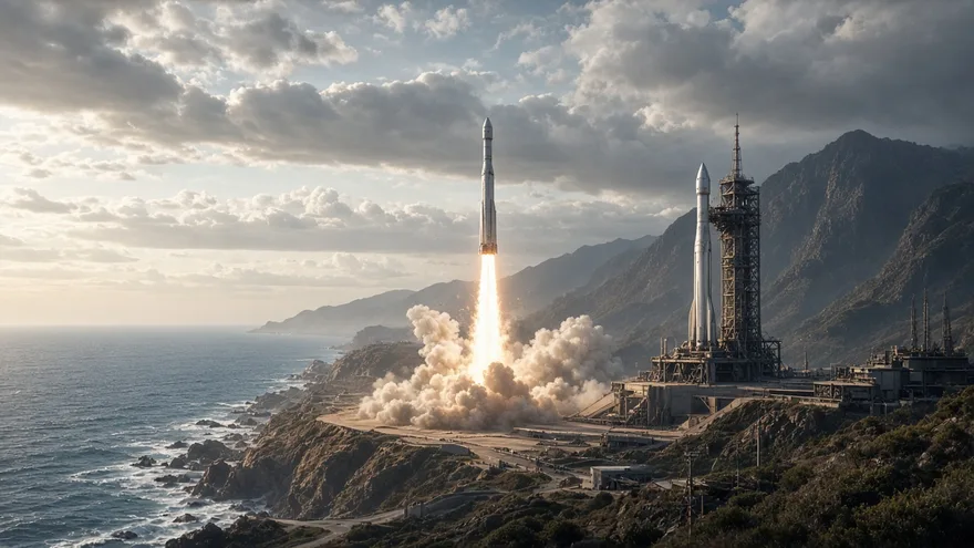 AI illustration: SpaceX approaches one launch every seven days by mid-2019