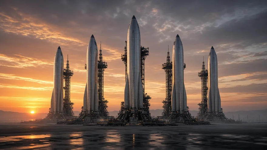 AI illustration: Five or six more Starship flights in 2024