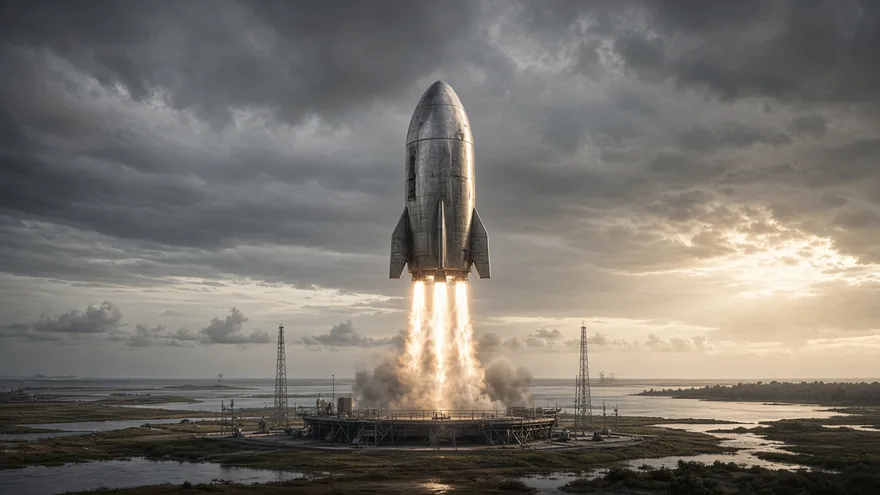 AI illustration: Starship hopper flights in 2019