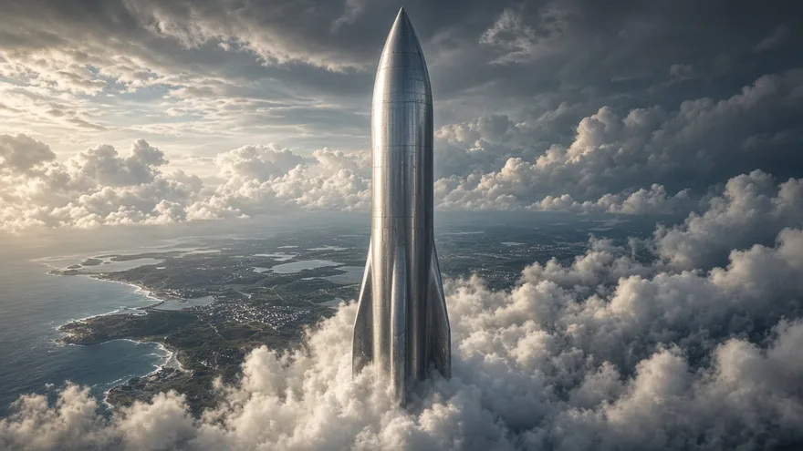 AI illustration: Starship reaches orbit in 2023