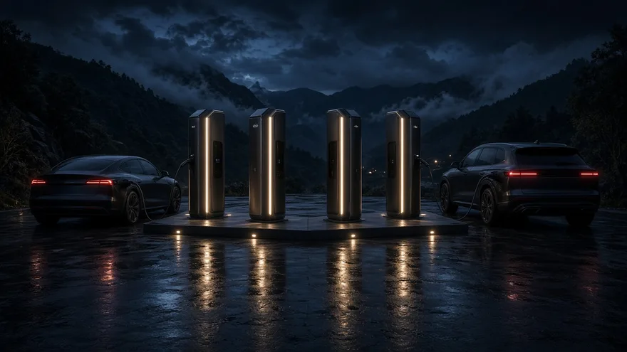 AI illustration: Supercharger V3 in production around end of 2018