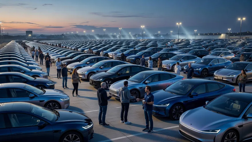 AI illustration: Tesla delivers 1.8 million cars in 2023