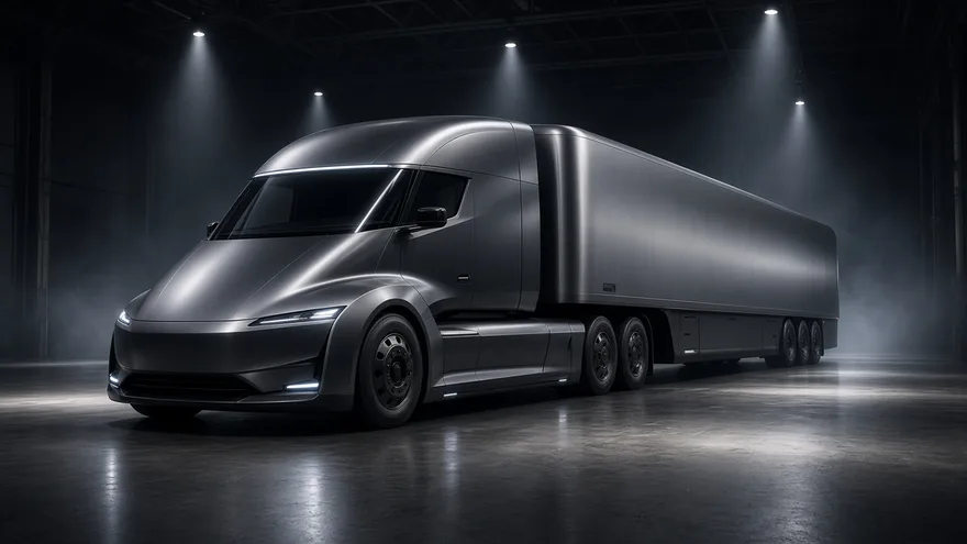 AI illustration: Tesla Semi unveiled at the end of September 2017
