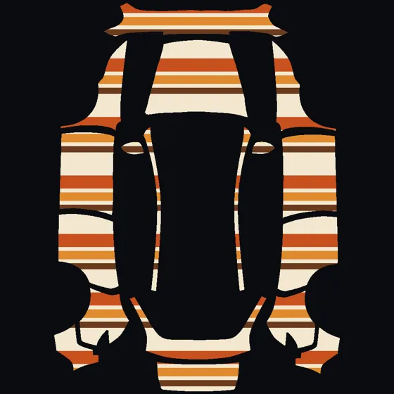 Retro 70s stripes free Tesla wrap on the Model Y template